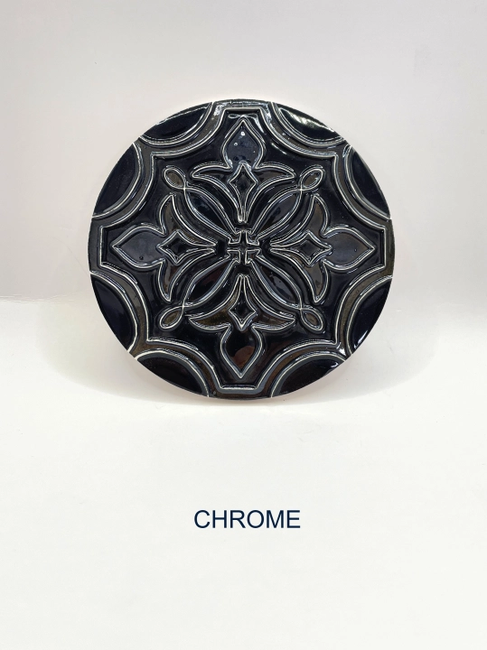 Ręcznie robiona podstawka ceramiczna z motywem śródziemnomorskim